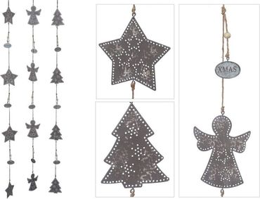 Girlande Silvia aus Metall  "XMAS" 3 sort. L116cm  Stückpreis