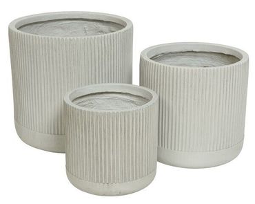 Topf Blumentopf Blumenübertopf Pflanztopf Übertopf Fibre Clay Ø 36cm Höhe 36cm 3er Set