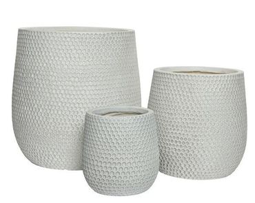 Topf Blumentopf Blumenübertopf Pflanztopf Übertopf Fibre Clay Ø 44cm Höhe 44cm 3er Set