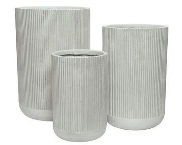 Topf Blumentopf Blumenübertopf Pflanztopf Übertopf Fibre Clay Ø 37cm Höhe 55cm 3er Set