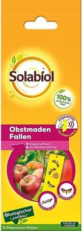 Solabiol Obstmaden Fallen 5 Stk Pheromonfallen mit Lockstoff und Gelbtafel