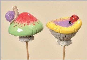 Gartenstecker Schnecke Marienkäfer Gartenstecker  2er Set