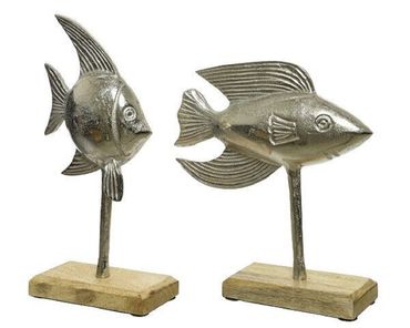 Aufsteller Fisch Maritim Aluminium silber H 31 cm - Stückpreis