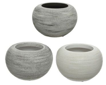 Blumentopf Terrakotta Taupe Grau Elfenbein Höhe 13 cm - Stückpreis