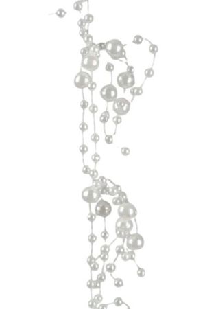 Girlande Perlen weiß Kunststoff L.130 cm Stückpreis