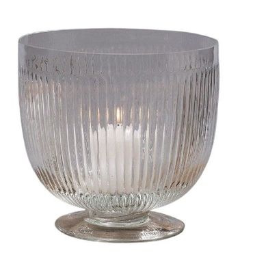 Windlicht Glas Rillen Ø.17 cm H.21 cm transparent 1 Stück
