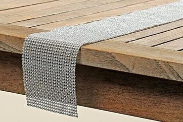 Tischband Glamour Strassteinchen 120 x 12 cm