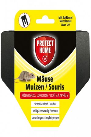 PROTECT HOME Mäuse Köderbox für Mäusegift sichere Ausbringung von Mäuseködern
