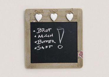 Memotafel Küchentafel Kreidetafel Menütafel mit 3 Herzen Landhaus