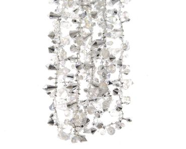 Perlenkette Perlenband Perlengirlande Kunststoff Ø 2 cm Länge 2,7 m silber