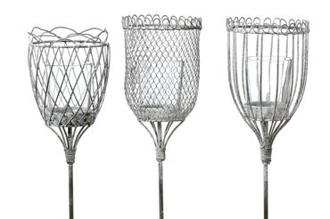 Windlicht Gartenstab Novelle, Teelichthalter 3 sort Stückpreis