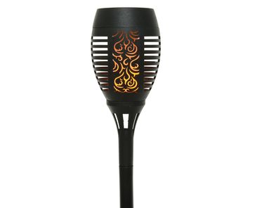 Solar Fackel plastik Flacker-Effekt Ø10cm H.49.5cm schwarz/Flamme