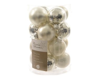 Christbaumkugeln Weihnachtskugeln Glas Ø 3,5cm 16 Stück silber weiß matt/glanz
