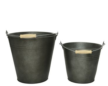 Blumentopf Zinktopf Pflanztopf Kräutertopf Ø 21x19 cm 2-er Set