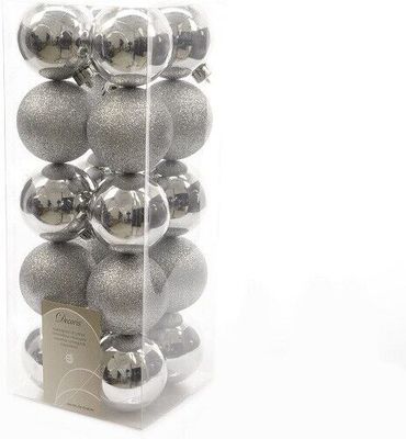 Weihnachtsbaumkugeln bruchfest 20 Stk silber Ø 6cm