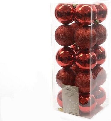 Weihnachtsbaumkugeln bruchfest 20 Stk rot Ø 6cm