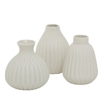 Vase Esko Dekoration weiß Porzellan H11 cm 3 er Set