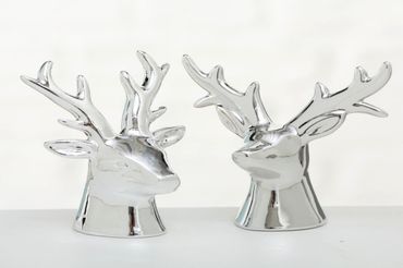 Hirsch Höhe11 cm Hirschkopf Hirsch Geweih Figur  Deko Weihnachten Stück