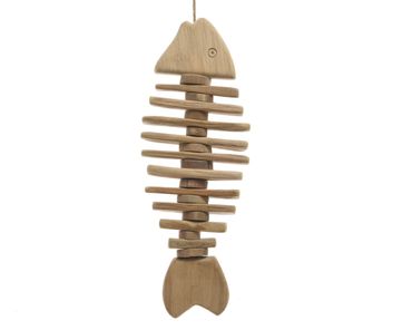 Fisch Deko Hänger Fischgräte Holzfisch Fensterdeko Maritim Treibholz Höhe 40 cm