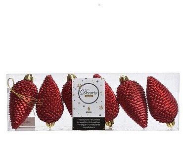Christbaumschmuck Zapfen bruchfest Ø 4,5 cm H 8 cm 6 Sück rot