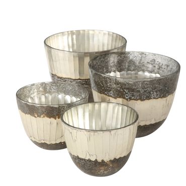 Windlicht Luxana Glas antikbraun  H 11/15 cm 2er Set