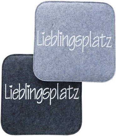 Sitzkissen Motiv Lieblingsplatz, Pölyester, anthrazit - hellgrau - Stückpreis