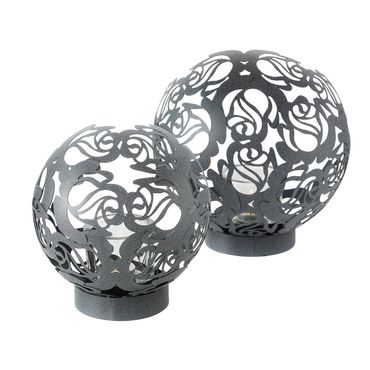 Windlicht Rose Eisen H 25-31 cm 2er Set