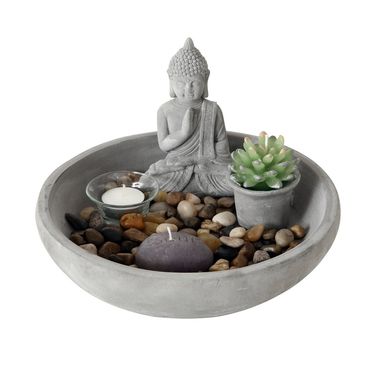 Teelichthalter Buddha mit Kerze