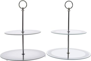 Etagere zwei Etagen Glasetagere mit / ohne Boduere