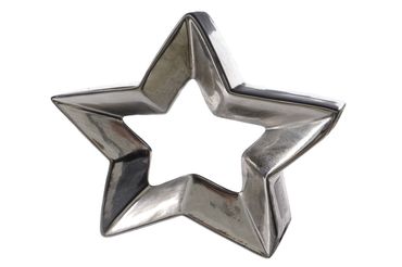 Dekoaufsteller Stern Dolomit silber 24 x 6 x 24 cm