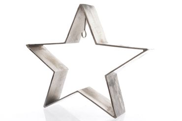 Alu Stern mit Haken unbehandelt Farbe silber 30 x 30 cm