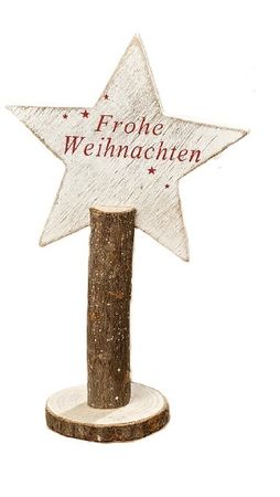 Dekoaufsteller Stern Frohe Weihnachten Holz MDF H.29 cm Stückpreis
