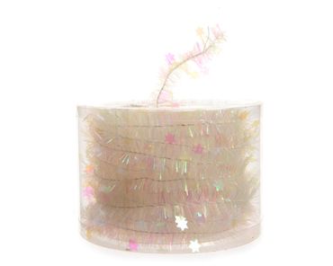 Girlande Sterngirlande Lametta pastell irisierend 3,5 x 700 cm