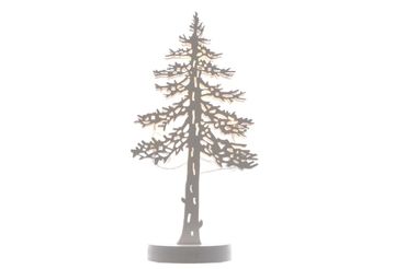 LED Baum-Silhouette Lichtern  Sperrholz weiß  35 cm  batteriebetrieben