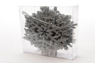 Christbaumschmuck Schneeflocke Eisstern Ø 10 cm / 8 Stück silber