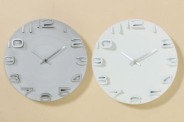 Wanduhr Annika 2sort Ø.36 cm Kunststoff weiß/grau