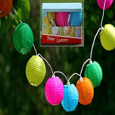 Lampion Papier Lampions Papierlampion Lichterkette LED Garten Party