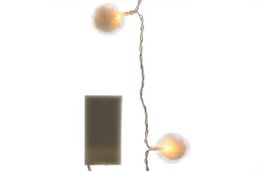 Lichterkette Schneekugel 20 LED weiß Batterie 2,75m innen