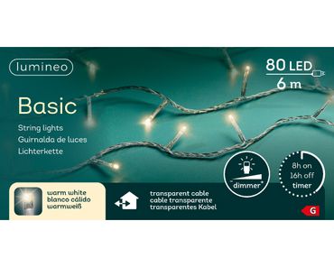 LED Basic-Beleuchtung Outdoor L.600cm 80L transparent/warm weiss