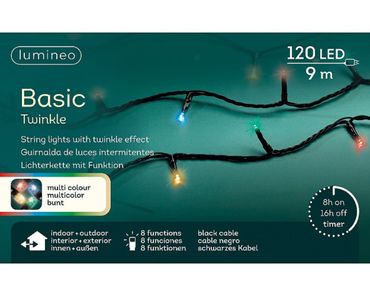 LED Basic-Beleuchtung Twinkle Effekt 8 F L.900cm 120L schwarz/bunt