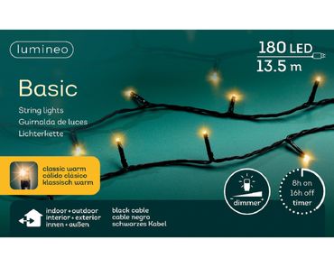 LED Basic-Beleuchtung Outdoor L.1350cm 180L schwarz/klassisch warm