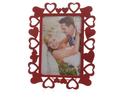 Bilderrahmen Fotorahmen Eisen Herz rot 13 x 16,5 cm