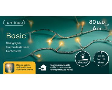 LED Basic-Beleuchtung Outdoor L.600cm 80L
transparent/klassisch warm