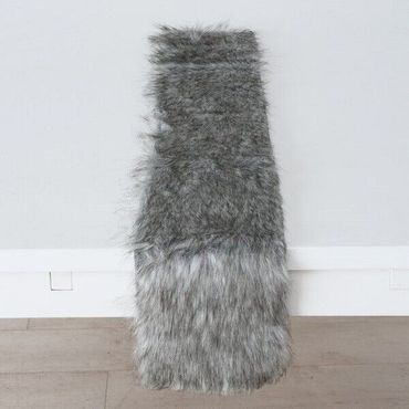 Tischband Warin grau 120x20 cm, Polyester, Tischdeko, Tischdecke, Winter