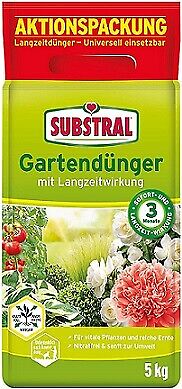 Substral Gartendünger mit Langzeitwirkung 5 kg für Obst, Gemüse, Blumen, Sträucher, Koniferen und Hecken