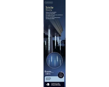 LED Icicle Light Schneefallfunktion L.280cm 192L transparent/kalt weiß