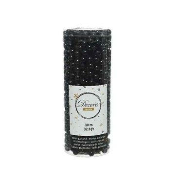 Perlenkette Perlenband Perlengirlande Kunststoff Ø0,8 cm L10 m schwarz