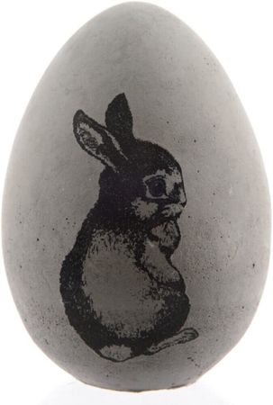 Ei Beton Betonei mit Hasenaufdruck Osterei Dekoei H ca. 6 cm