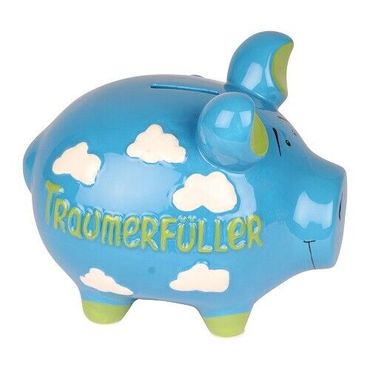 KCG Sparschwein "Traumerfüller" Keramik, Blau/Grün (B/H/T) 17x15x15cm 