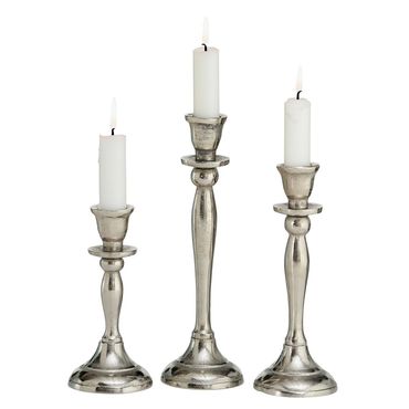 Kerzenleuchter Kerzenständer Phönix  Aluminium silber  3 er Set